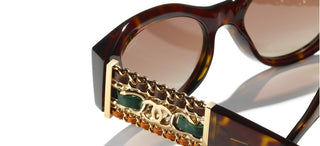 CHANEL CH 5536Q women Havana Oval Sunglasses