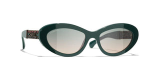 CHANEL CH 5538Q women Green Cat Eye Sunglasses