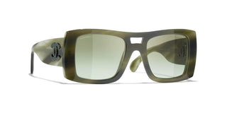 CHANEL CH 5539 women Green Square Sunglasses
