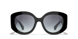 Chanel Ch 5543h - Limited Edition Women Black Oval Sunglasses