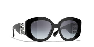 Chanel Ch 5543h - Limited Edition Women Black Oval Sunglasses