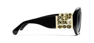 Chanel Ch 5543h - Limited Edition Women Black Oval Sunglasses