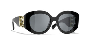 Chanel Ch 5543h - Limited Edition Women Black Oval Sunglasses