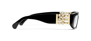 Chanel Ch 5544 Women Black Rectangle Sunglasses