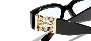 Chanel Ch 5544 Women Black Rectangle Sunglasses