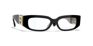 Chanel Ch 5544 Women Black Rectangle Sunglasses