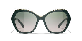 Chanel Ch 5547q Women Green Oval Sunglasses
