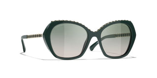 Chanel Ch 5547q Women Green Oval Sunglasses