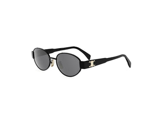 CELINE Metal Triomphe CL40235U women Black Oval Sunglasses