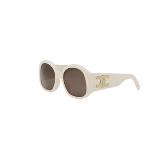 Celine Maxi Triomphe Cl40305u Women White Round Sunglasses
