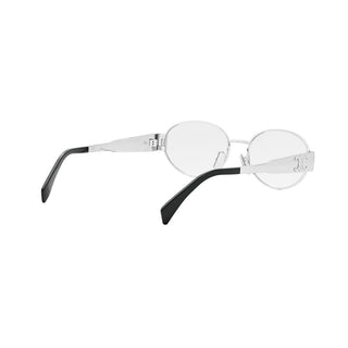 Celine Metal Triomphe Cl50140u Women Silver Oval Eyeglasses