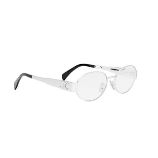 Celine Metal Triomphe Cl50140u Women Silver Oval Eyeglasses