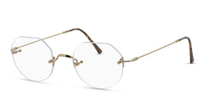 Lunor Classic Crown Panto Unisex Gold Geometric Eyeglasses
