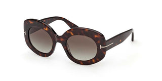 Tom Ford CLAUDETTE-02 FT 1346 unisex Havana Oval Sunglasses