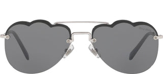 Miu Miu CLOUD SMU 56U women Silver Pilot Sunglasses
