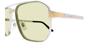 Cartier Santos de Cartier CT0424S men Silver Pilot Sunglasses