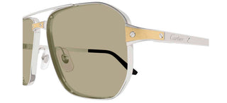 Cartier Santos de Cartier CT0424S men Silver Pilot Sunglasses