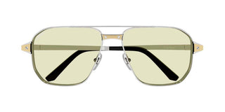 Cartier Santos de Cartier CT0424S men Silver Pilot Sunglasses