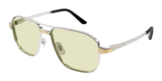 Cartier Santos de Cartier CT0424S men Silver Pilot Sunglasses