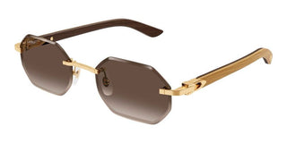 Cartier Signature C de Cartier CT0439S men Gold Geometric Sunglasses