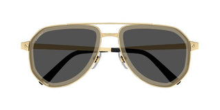 Cartier Santos de Cartier CT0461S men Gold Pilot Sunglasses