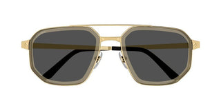 Cartier Santos de Cartier CT0462S men Gold Pilot Sunglasses