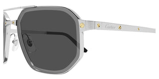 Cartier Santos de Cartier CT0462S men Silver Pilot Sunglasses