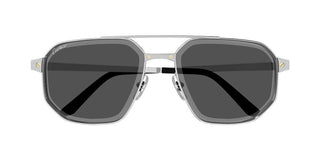 Cartier Santos de Cartier CT0462S men Silver Pilot Sunglasses