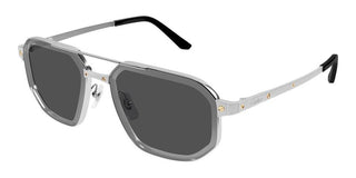 Cartier Santos de Cartier CT0462S men Silver Pilot Sunglasses
