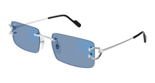 Cartier CT0488S men Silver Rectangle Sunglasses