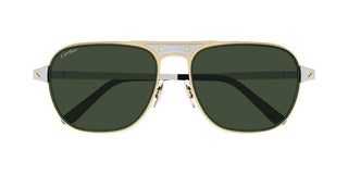 Cartier CT0532S men Silver Pilot Sunglasses