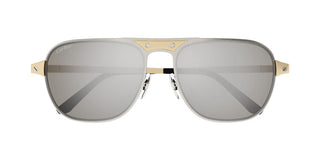 Cartier CT0532S men Silver Pilot Sunglasses