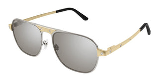 Cartier CT0532S men Silver Pilot Sunglasses