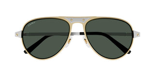 Cartier CT0533S men Silver Pilot Sunglasses