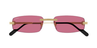 Cartier CT0535S men Gold Squared Sunglasses