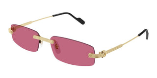 Cartier CT0535S men Gold Squared Sunglasses