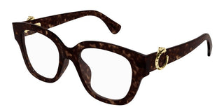 Cartier CT0566O women Havana Squared Eyeglasses