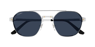 Cartier CT0571S men Silver Pilot Sunglasses