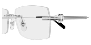 Cartier CT0578O men Silver Rectangle Eyeglasses