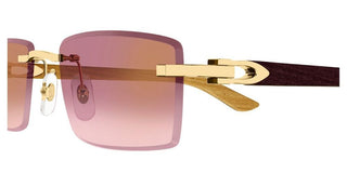 Cartier CT0582S men Gold Squared Sunglasses