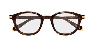 Cartier CT0584O unisex Havana Round Eyeglasses
