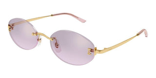 Cartier CT0592S women Gold Round Sunglasses