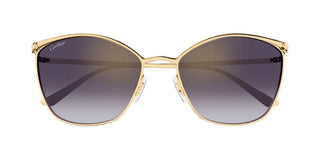 Cartier CT0595S women Gold Cat Eye Sunglasses