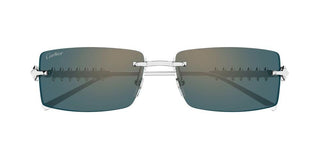 Cartier CT0604S unisex Silver Rectangle Sunglasses
