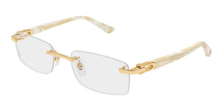 Cartier CT0607OJ men Gold Rectangle Eyeglasses