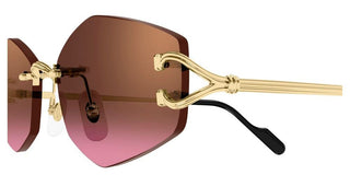 Cartier Ct0620s Unisex Gold Geometric Sunglasses
