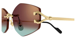 Cartier Ct0620s Unisex Gold Geometric Sunglasses