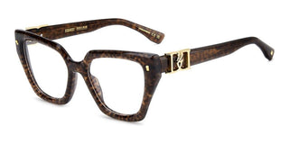 Dsquared2 D2 0186 women Havana Squared Eyeglasses