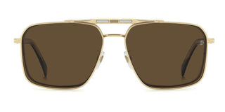 David Beckham Db 1187/g/c Men Gold Rectangle Sunglasses