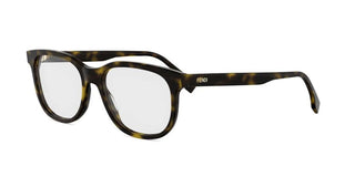 FENDI FINE FE50150I men Havana Squared Eyeglasses